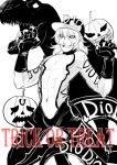  1boy black_sclera claws diego_brando halloween hat jack-o&#039;-lantern jojo_no_kimyou_na_bouken miyasaki1130 pumpkin scary_monster_(stand) slit_pupils solo stand_(jojo) steel_ball_run tail trick_or_treat tyrannosaurus_rex 