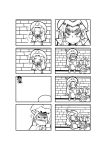  4koma bow braid broom cirno closed_eyes comic crossed_arms daiyousei dress fairy_wings hair_bow hair_ribbon hat highres hong_meiling ice ice_wings kirisame_marisa knife_in_head kunitori long_hair manjuu monochrome multiple_girls open_mouth ribbon short_hair side_ponytail silent_comic sleeping smile touhou twin_braids wings witch_hat 