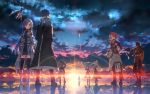  3boys 6+girls agil agil_(sao-alo) asuna_(sao) asuna_(sao-alo) clouds kirito kirito_(sao-alo) klein leafa lisbeth lisbeth_(sao-alo) minigirl multiple_boys multiple_girls pina_(sao) scenery shinon_(sao-alo) silica silica_(sao-alo) sunrise sword_art_online yui_(sao) yuuki_tatsuya 