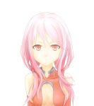 1girl bare_shoulders breasts center_opening detached_sleeves elbow_gloves gloves guilty_crown hair_ornament hairclip long_hair looking_at_viewer lowres open_mouth pink_hair red_eyes solo twintails yuzuriha_inori 
