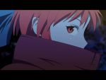  1girl anime_coloring cato_(monocatienus) high_collar letterboxed looking_at_viewer parody red_eyes redhead sekibanki short_hair solo style_parody touhou 