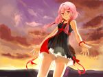  1girl bare_shoulders blush breasts guilty_crown hair_ornament hairclip highres long_hair looking_at_viewer pink_hair red_eyes smile solo twintails yuzuriha_inori 