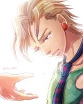  1boy blonde_hair crying earrings holiday-jin jewelry jojo_no_kimyou_na_bouken necktie outstretched_hand pannacotta_fugo solo tears violet_eyes 