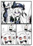  3koma 5girls aircraft_carrier_water_oni artist_name ascot bare_shoulders black_gloves blue_eyes blush breasts choker claws collarbone comic destroyer_hime dress gloves hat horn horns kantai_collection large_breasts long_hair looking_at_another mittens motion_lines multiple_girls ne-class_heavy_cruiser northern_ocean_hime open_mouth red_eyes ribbed_dress school_uniform seaport_hime serafuku shinkaisei-kan side_ponytail simple_background sparkle translation_request trembling twintails very_long_hair violet_eyes waving white_background white_dress white_hair white_skin yuzuki_gao 