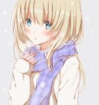  1girl blonde_hair blue_eyes hiro_(hirohiro31) long_hair original scarf solo 