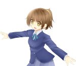  1girl brown_eyes brown_hair hirasawa_ui k-on! outstretched_arms ponytail short_hair sonyntendo spread_arms 