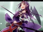 1girl akino_shuu hairband long_hair pointy_ears purple_hair red_eyes solo sword sword_art_online weapon wings yuuki_(sao) 