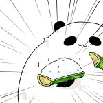  :3 bamboo emphasis_lines hong_meiling_(panda) rice seki_(red_shine) sparkle touhou 