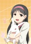  absurdres adachi_eiko amagi_brilliant_park commentary_request highres hug rabbit yasume_yukito 