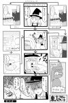  alice_margatroid bow braid broom comic hairband hakurei_reimu hat kirisame_marisa monochrome nakasone_haiji television touhou translation_request what witch_hat 