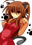  bell brown_hair cat_ears cat_tail china_dress chinadress chinese_clothes little_busters! little_busters!! long_hair natsume_rin ponytail red_eyes shin-mottie tail 