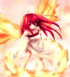  fiery_wings fire highres kurokami910 kurokami_(artist) long_hair red_eyes red_hair redhead shakugan_no_shana shana wings 