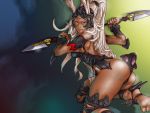  dark_skin final_fantasy final_fantasy_xii fran lipstick long_hair polearm spear take_(artist) take_(draghignazzo) viera weapon white_hair 