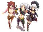  .hack//g.u. animal_ears blush boots breasts brown_eyes brown_hair cape cat_ears choker cleavage detached_sleeves facial_mark facial_tattoo gloves haseo hat lowres midriff navel red_eyes shino shino_(.hack//) short_hair shorts smile tabby tattoo teardrop thigh-highs thighhighs white_hair 