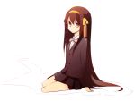  alternate_hairstyle blazer brown_eyes brown_hair hairband kinokosuke kneeling long_hair school_uniform suzumiya_haruhi suzumiya_haruhi_no_shoushitsu suzumiya_haruhi_no_yuuutsu 