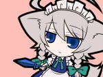  animal_ears blue_eyes chibi dog_ears dog_tail headdress inu_sakuya izayoi_sakuya knife m.u.g.e.n maid tail touhou tsumidango tsuyadashi_shuuji 