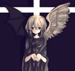  angel angel_and_devil bakura_ryou change_of_heart demon devil monochrome pink ryou_bakura saiki_iku white_hair wings yu-gi-oh! yuu-gi-ou yuu-gi-ou_duel_monsters 