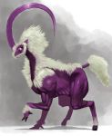  creature fur hooves horn monster purple_skin shiira shiira_(pixiv9116) 