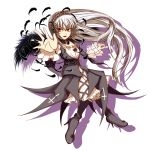  cross dress feathers flower hairband highres long_hair red_eyes rozen_maiden silver_hair simple_background solo suigintou very_long_hair wings 