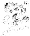  blush closed_eyes endou_okito eyes glasses glasses_removed greyscale monochrome sketch white_background 