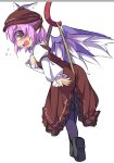  1girl animal_ears bird_wings brown_dress brown_eyes dress fun_bo hanging hat juliet_sleeves long_sleeves mystia_lorelei open_mouth pink_hair puffy_sleeves solo touhou wavy_mouth wings 