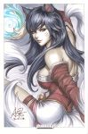  1girl ahri league_of_legends solo stanley_lau traditional_media 
