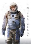  1boy absurdres astronaut helmet highres interstellar_(movie) joseph_cooper name_tag santa_fung solo spacesuit 