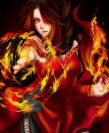  1girl breasts cinder_fall fire hair_over_one_eye kuroi long_hair rwby solo 