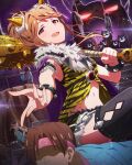  blush brown_eyes horns idolmaster idolmaster_million_live! long_hair mace night odango tenkubashi_tomoka 