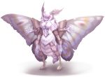 1girl antennae breasts frfr full_body insect insect_girl mon-musu_quest! monster_girl moth moth_girl red_eyes satania_(mon-musu_quest!) solo standing white_hair wings 