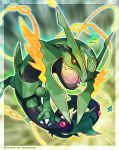  artist_name commentary dragon english fangs highres looking_at_viewer mega_pokemon mega_rayquaza open_mouth pokemon pokemon_(creature) pokemon_(game) pokemon_oras rayquaza red_eyes solo tomycase 