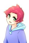  1girl blush green_eyes hoodie kumatora monorus mother_(game) mother_3 redhead short_hair solo 