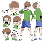  chibi_maruko-chan glasses maruo_sueo pop_kyun shorts 
