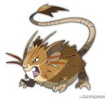  artist_name commentary english fangs mega_pokemon no_humans official_style open_mouth outline pokemon pokemon_(creature) raticate simple_background solo sugimori_ken_(style) tail tomycase white_background 