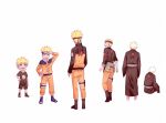  age_progression bandages blonde_hair blue_eyes child forehead_protector haneru highres japanese_clothes kimono multiple_persona naruto naruto:_the_last naruto_shippuuden older open_mouth short_hair smile uzumaki_naruto young 