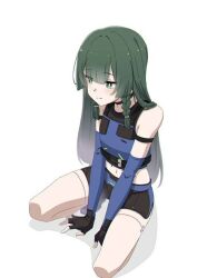 1girl alternate_hairstyle dark_green_hair long_hair no_hair_ornament qingyi_(zenless_zone_zero) zenless_zone_zero