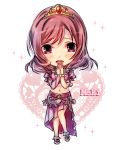  blush chibi dress heart love_live!_school_idol_project nishikino_maki redhead royalty short_hair tiara violet_eyes 