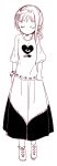  1girl closed_eyes heart highres monochrome original sakiyo_cake simple_background solo white_background 
