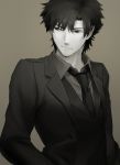  1boy black_hair emiya_kiritsugu fate/zero fate_(series) formal necktie ruchi solo suit 