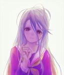  1girl long_hair no_game_no_life school_uniform serafuku shiro_(no_game_no_life) silver_hair solo violet_eyes 