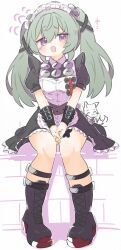 1girl cat corin_wickes long_hair maid sitting twintails zenless_zone_zero