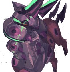  antennae aqua_eyes armor bug centipede colored_sclera colored_skin dietranch highres horns mega_pokemon mega_scolipede multicolored_skin multiple_tails no_humans pokemon pokemon_(creature) pokemon_focus pokemon_legends:_z-a scolipede simple_background solo tail two_tails white_background yellow_eyes yellow_sclera 