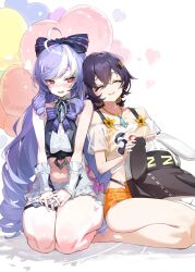 belle_(zenless_zone_zero) long_hair multiple_girls short_hair vivian_(zenless_zone_zero) vivian_banshee zenless_zone_zero