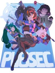 1boy animal_ears cat_boy jane_doe_(zenless_zone_zero) long_hair lynx_ears mouse_ears mouse_girl mouse_tail multiple_girls qingyi_(zenless_zone_zero) seth_lowell short_hair zenless_zone_zero zhu_yuan