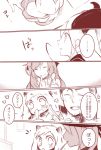  1boy 4girls admiral_(kantai_collection) ahoge bow comic destroyer_hime food hair_bow hair_ribbon horns ice_cream kantai_collection long_hair mamiya_(kantai_collection) mittens monochrome multiple_girls northern_ocean_hime ribbon shinkaisei-kan side_ponytail translation_request tyrant_sugawara 