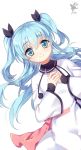  blue_eyes blue_hair blush dress long_hair noel_(sora_no_method) smile sora_no_method twintails 