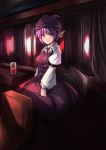  1girl animal_ears ayakumo crying crying_with_eyes_open hat highres mystia_lorelei open_mouth pink_hair purple_hair red_eyes sad_smile short_hair sitting smile solo tears touhou wings 