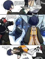 1boy 1girl animal_ears belle_(zenless_zone_zero) dorahdew komano_manato short_hair zenless_zone_zero