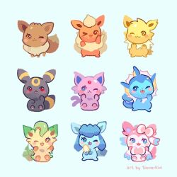  >_o animal_focus black_fur blue_eyes blue_fur blue_sclera blush blush_stickers bow brown_eyes brown_fur brown_sclera cetacean_tail chibi chibi_only closed_mouth colored_sclera eevee espeon evolutionary_line fins fish_tail flareon forehead_jewel forked_tail gem glaceon green_fur head_fins holding jolteon leaf leafeon looking_at_viewer neck_fur no_humans one_eye_closed open_mouth orange_fur pink_fur pokemon pokemon_(creature) pokemon_focus purple_fur red_gemstone red_sclera ribbon simple_background smile sylveon tail toasterkiwi tongue tongue_out two-tone_fur umbreon vaporeon white_fur yellow_fur 