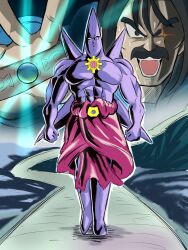  2boys broly_(dragon_ball_z) chest_jewel dragon_ball dragon_ball_z fusion highres m_s_paragus mega_pokemon mega_starmie multiple_boys muscular muscular_male paragus_(dragon_ball_z) pokemon pokemon_(creature) pokemon_legends:_z-a standing starmie topless_male 